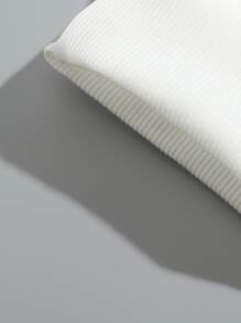 Manfinity Roghcode Pantalones Deportivas Masculino De Ajuste Suelto Con Estampado De Dibujos Animados Y Eslogan, Cintura Ajustable Con Cordón - Blanco - Ver 3