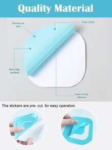 30pcs Geometric Design Anti-Slip Shower Stall Mat - Blue - View 3