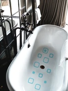 30pcs Geometric Design Anti-Slip Shower Stall Mat - Blue - View 4