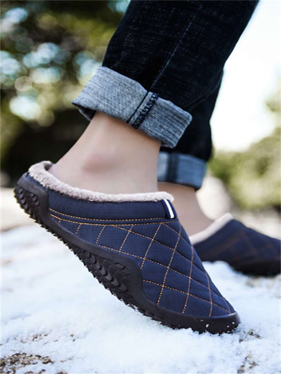 Men Stitch Design Mule Sneakers - Blue - View 1