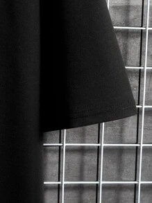 Manfinity Men Letter Graphic Colourblock Polo Shirt - Black - View 4