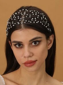 1 Băng Đô Cài Tóc Công Chúa Hình Ngôi Sao Năm Cánh Bằng Kim Cương Giả Thiết Kế Đơn Giản Cho Nữ Màu Tím Tinh Tế, Thích Hợp Để Đeo Hàng Ngày, Phụ Kiện Đám Cưới Cô Dâu, Phụ Kiện Tóc Dự Tiệc Boho - Bạc - Xem 4