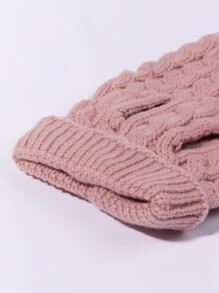 1pc Plain Cable Knit Pet Sweater - Pink - View 4