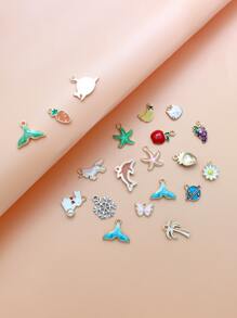 20pcs Random Fish Tail & Palm Tree DIY Pendant - Multicolor - View 2