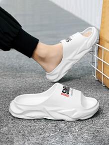 Hombres Chanclas con estampado de letra - Blanco - Ver 4