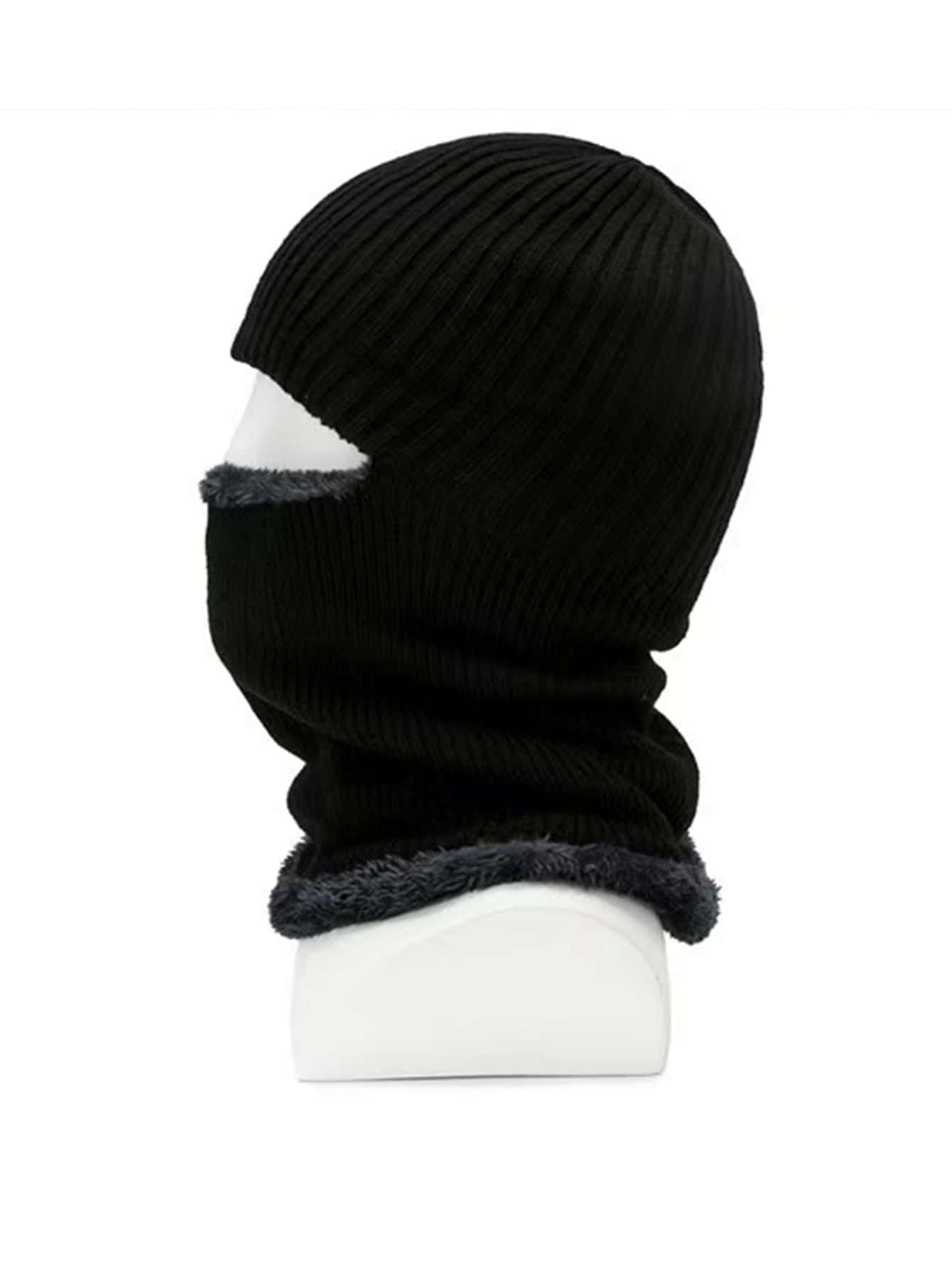 Full Face Knitted Balaclava Face Mask Winter Plush Lined Ski Mask for