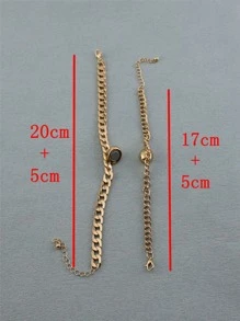 2 chiếc Vòng tay quyến rũ trái tim cặp đôi - Vàng - Xem 3