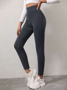 SHEIN Essnce Solid Wideband Waist Leggings