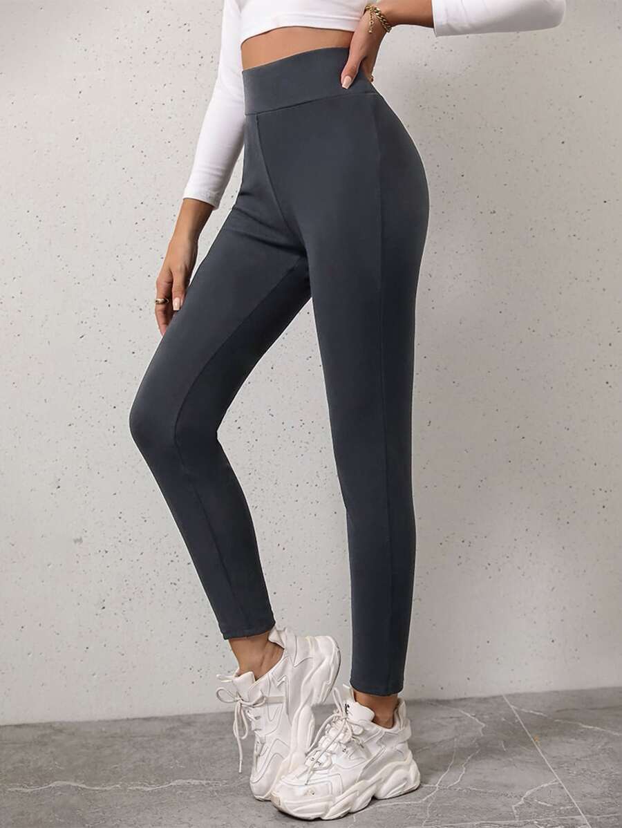 SHEIN Essnce Solid Wideband Waist Leggings