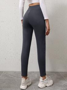 SHEIN Essnce Solid Wideband Waist Leggings