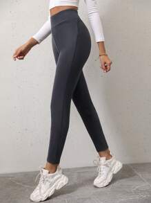 SHEIN Essnce Solid Wideband Waist Leggings