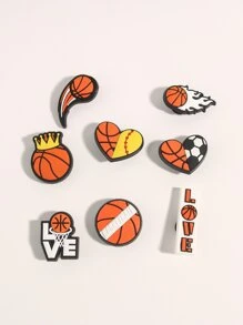 8pcs Basketball Design Shoe Decoration - Multicolor - View 3