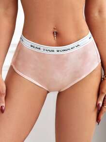 3入組紮染腰部字母條帶內褲