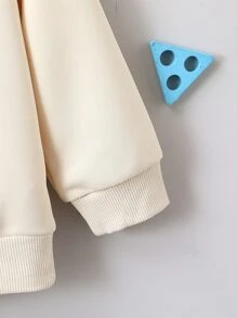 SHEIN 男孩标语图案卫衣 - 杏色 - 查看 5