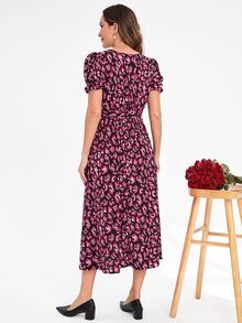 EMERY ROSE Allover Print Belted Dress - Multicolor - View 2