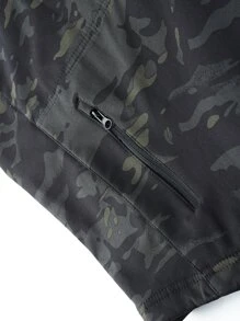 男友风 男士 迷彩印花 泰迪熊 带衬里 抽绳 连帽外套 健身服 男友风 男士 - 彩色 - 查看 7