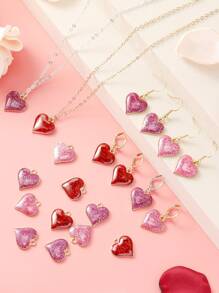 20pcs Random Color Heart DIY Pendant - Multicolor - View 1