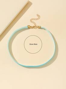 Gargantilla minimalista unicolor - Azul menta - Ver 3