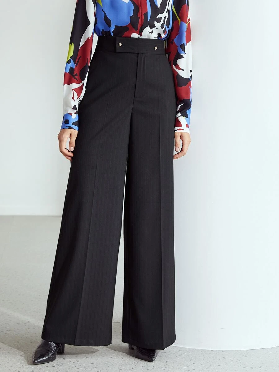 MOTF PREMIUM WIDE LEG VISCOSE-BLEND TROUSERS