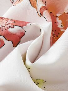 Toddler Girls Floral Print Ruffle Trim Shirred Dress - White - View 3