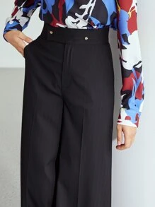 MOTF PREMIUM WIDE LEG VISCOSE-BLEND TROUSERS - Black - View 3