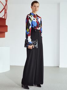 MOTF PREMIUM WIDE LEG VISCOSE-BLEND TROUSERS - Black - View 6