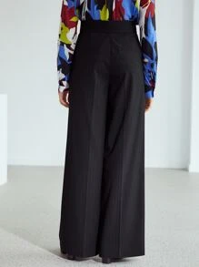 MOTF PREMIUM WIDE LEG VISCOSE-BLEND TROUSERS - Black - View 7