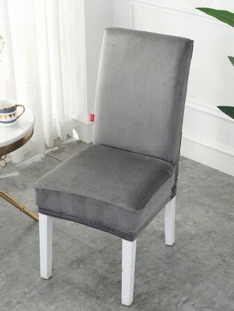 1 st Solid Stretchy Chair Slipcover, Matsalsstolsöverdrag i sammet, Stretch Elastisk Matsalsstol Slipcover