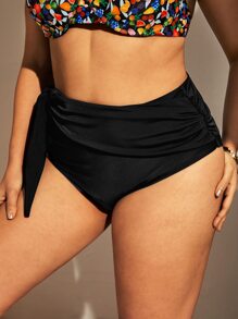 Bottom de bikini con cordón lateral - Negro - Ver 5
