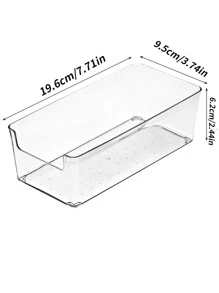 1pc Transparent Drawer Divider, Kitchen Drawer Organizer, Tableware Stationery Organizer - Clear - View 2