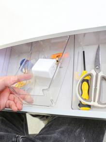 1pc Transparent Drawer Divider, Kitchen Drawer Organizer, Tableware Stationery Organizer - Clear - View 3