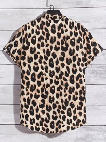 Manfinity Men Leopard Print Shirt Without Tee - Multicolor - View 2