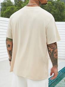 Manfinity Homme Hombres Camiseta con estampado de letra