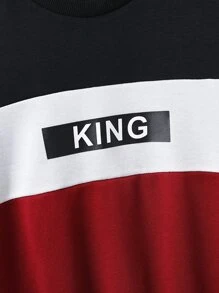 Boys Letter Graphic Colourblock Sweatshirt & Joggers - Multicolor - View 5