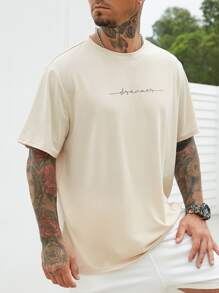 Manfinity Homme Hombres Camiseta con estampado de letra
