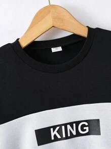 Boys Letter Graphic Colourblock Sweatshirt & Joggers - Multicolor - View 6