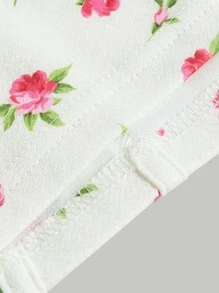 SHEIN MOD Ditsy Floral Print Square Neck Crop Tee - Multicolor - View 3