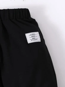 SHEIN Toddler Boys Colourblock Letter Patched Detail Tee & Joggers - Multicolor - View 3