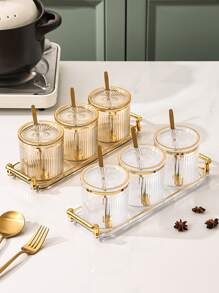 1set Random Clear Tray & Spice Jar - Multicolor - View 1