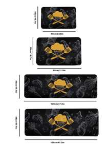 1入組金屬質感烹飪鍋鏟和蔬菜圖案廚房地墊 - 彩色 - 查看 2