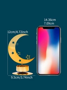 1pc Moon Design Candle Holder - Gold - View 3