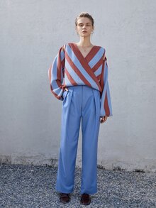 Jersey con patrón de rayas cruzado delantero - Multicolor - Ver 5