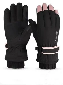 1雙字母圖案運動手套 - 黑色 - 查看 1