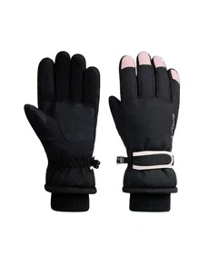 1雙字母圖案運動手套 - 黑色 - 查看 5