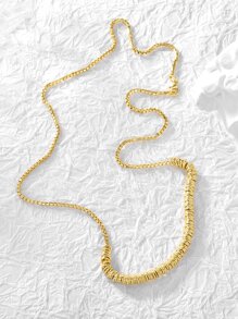 Charm-In Fashionable Gold-Tone Copper Necklace With Multiple Metal Rings - Ideal For Punk And Metal Style Enthusiasts - Yellow Gold - View 3