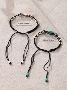 件/套復古海龜編織女手鍊，適合日常佩戴 - 彩色 - 查看 3