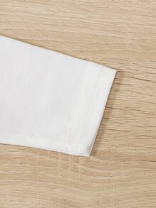 Đầm em bé Tương phản ren 2 trong1 màu trơn Buổi tiệc - trắng - Xem 6