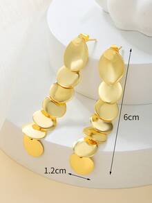 Pendientes largos con diseño redondo - Amarillo Oro - Ver 6