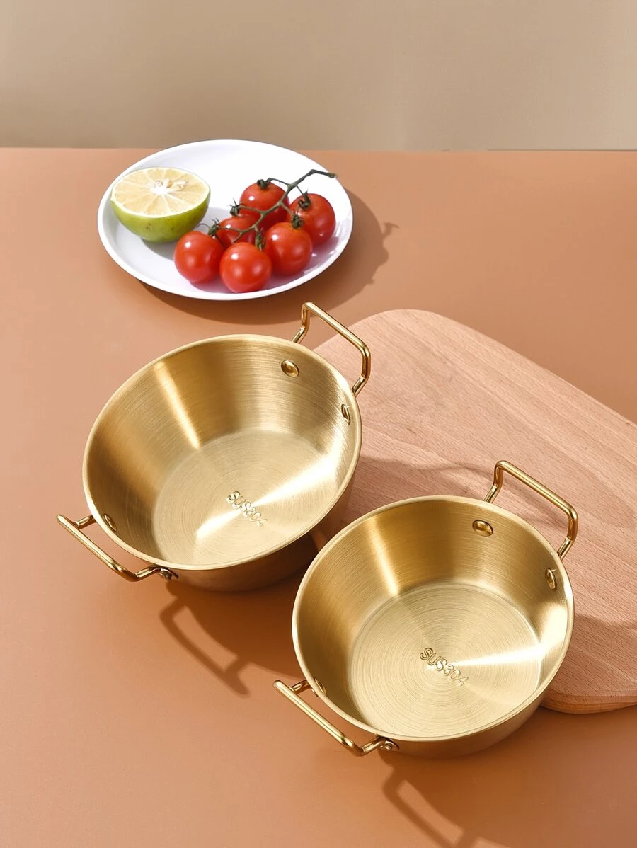 1pc Double Handle Bowl - Gold - View 1