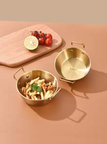 1pc Double Handle Bowl - Gold - View 3